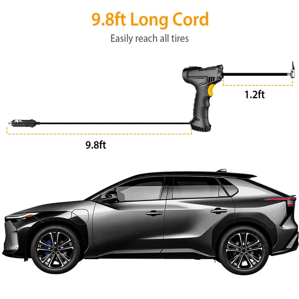 Portable Car Tire Inflator DC 12V Digital Car Air Pump Compressor Electric Air Pump With LED Light 150PSI