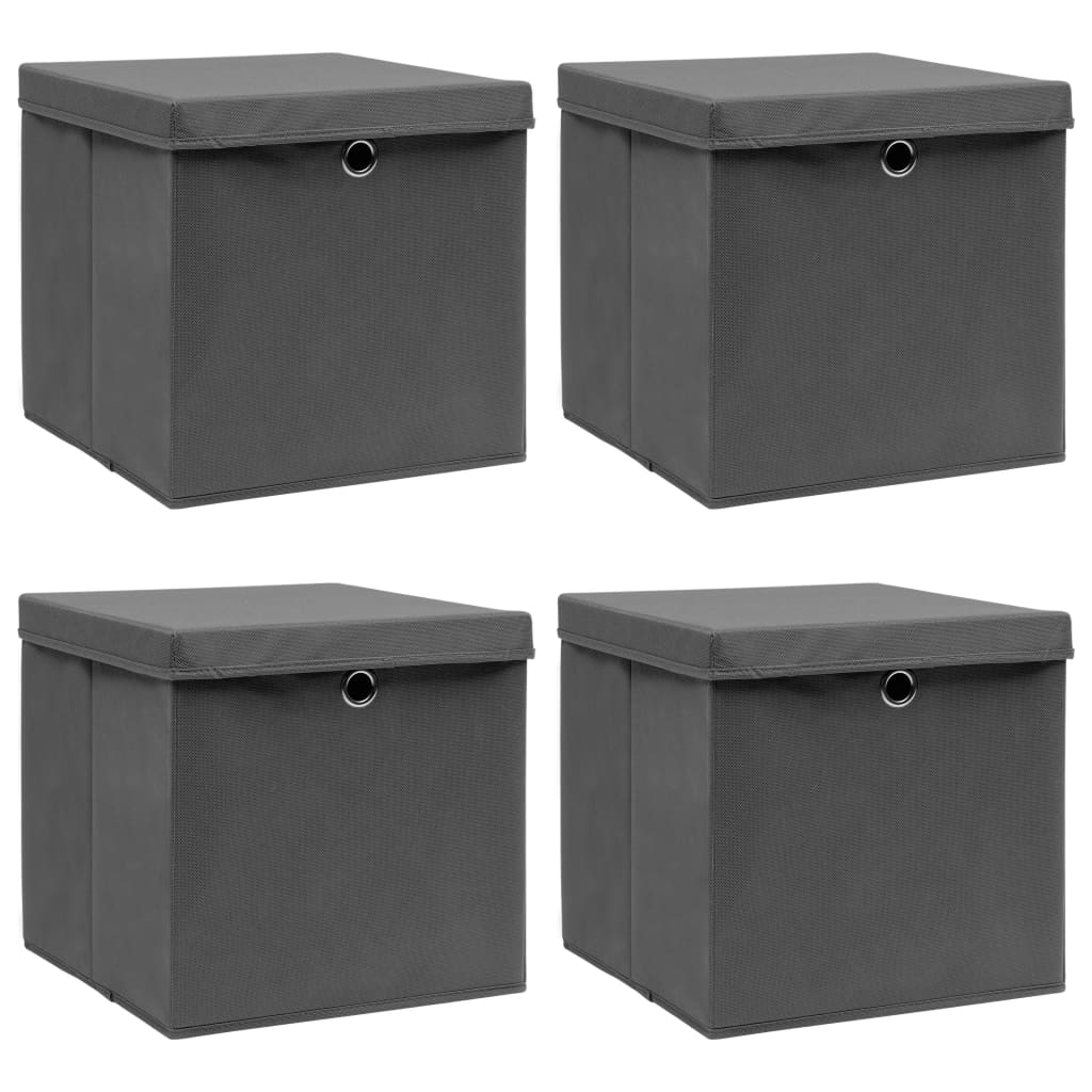 storage boxes with lids, 4 pieces, 32x