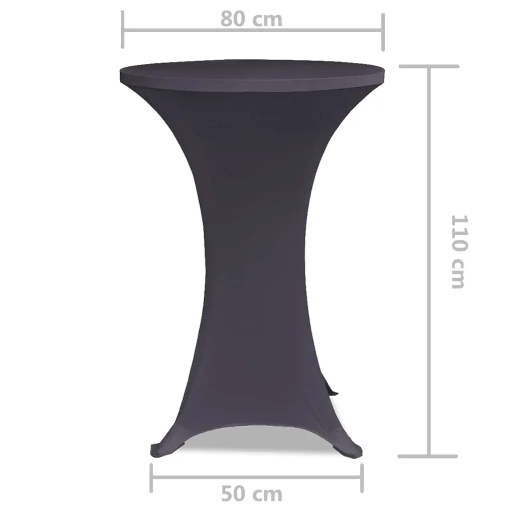 table cover stretch cover 2 pieces 80 cm anthracite