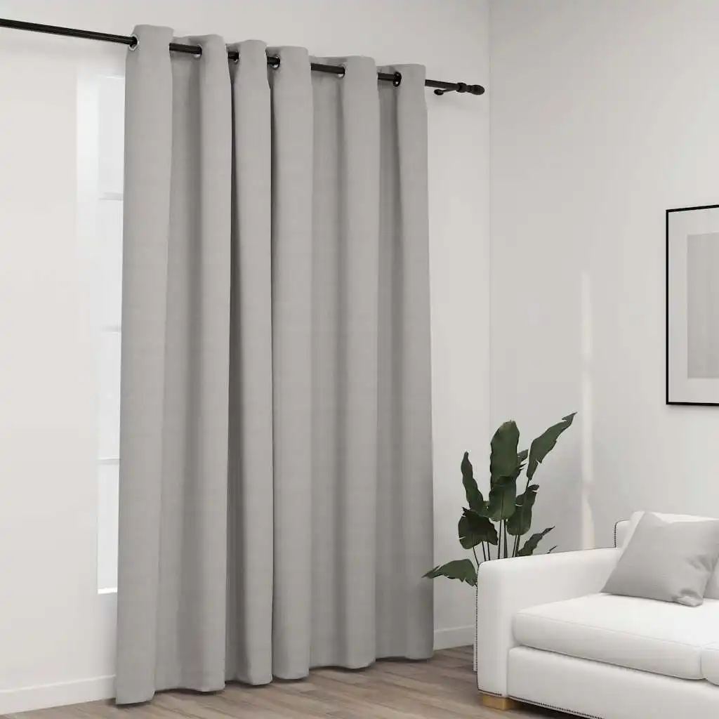 blackout curtain with eyelets, linen look;