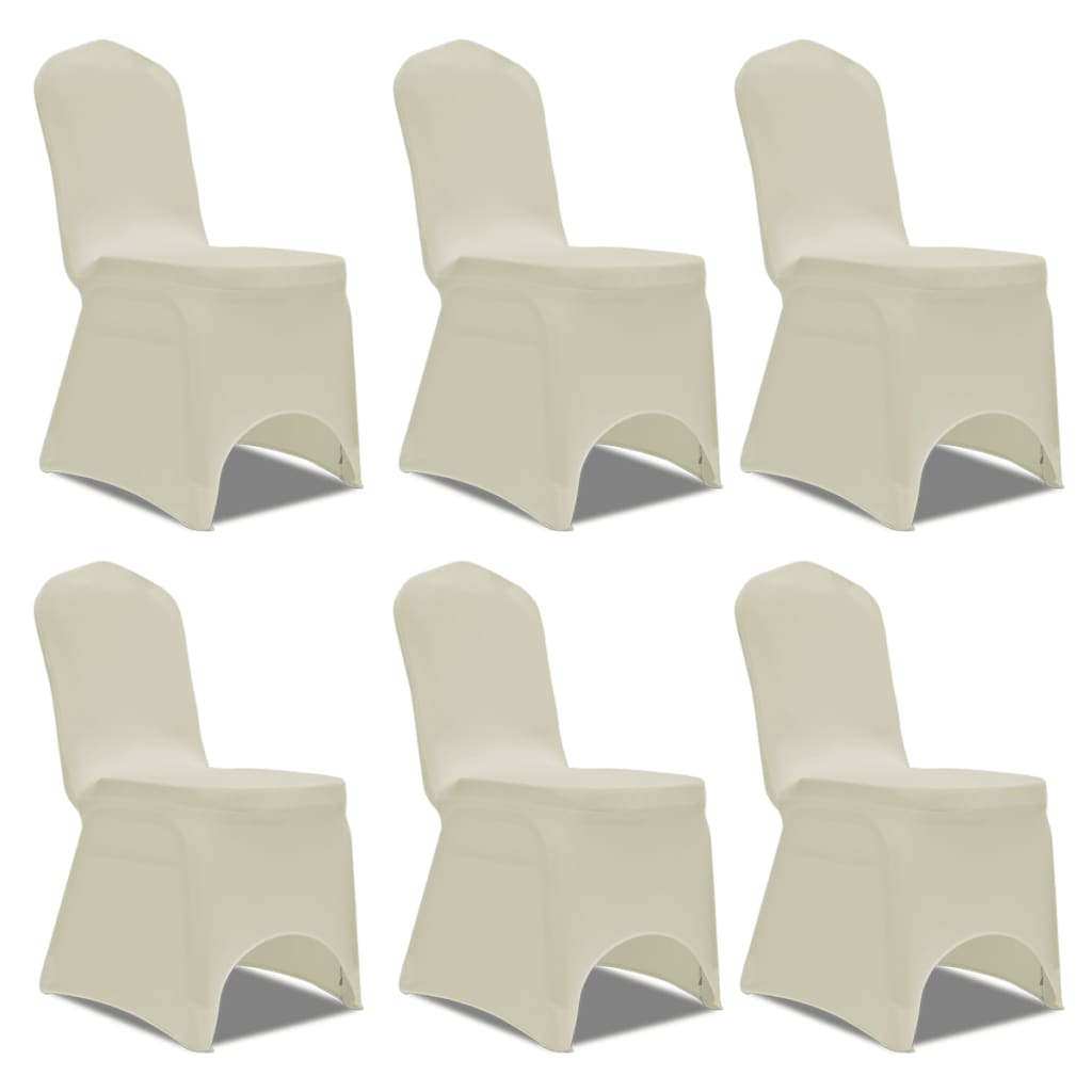 6 x chair covers stretch covers cream colored