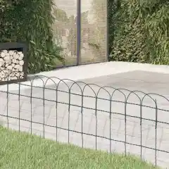 Garden Fence Powder-Coated Iron 10x0.4 m Garden Fence - Green - View 1