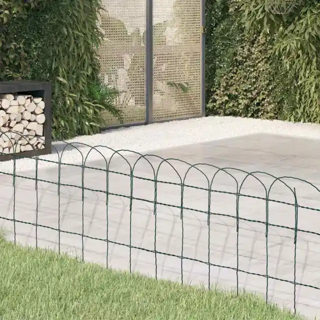 Garden Fence Powder Coated Iron 10x0.4 m Garden Fence Green - Shop at LoveMi