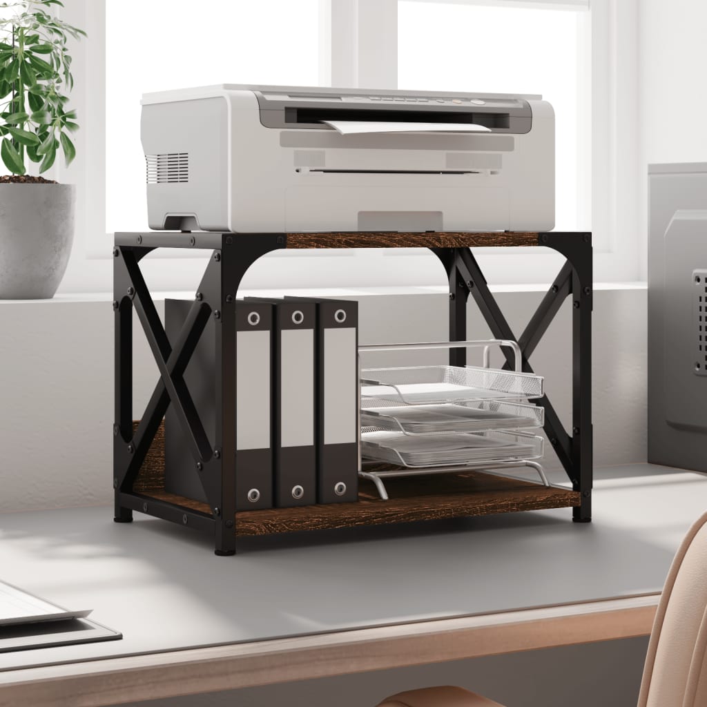 Printer Stand with 2 Shelves, Sonoma Oak, 44x26x31.5 cm – Brown oak