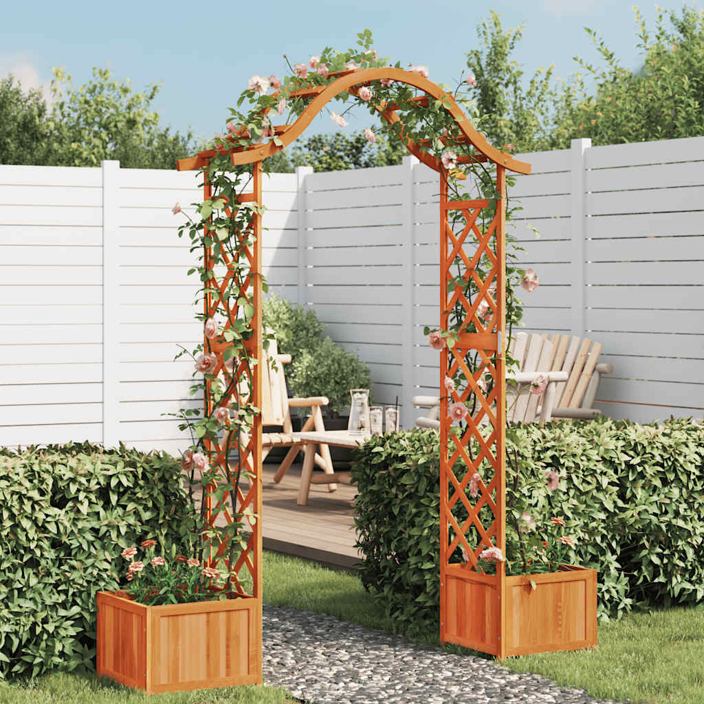   Garden Pergola with Flower Box, Solid Fir Wood,   Garden Pergola