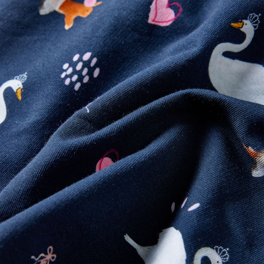 Children's dress with long sleeves, navy blue, size 116