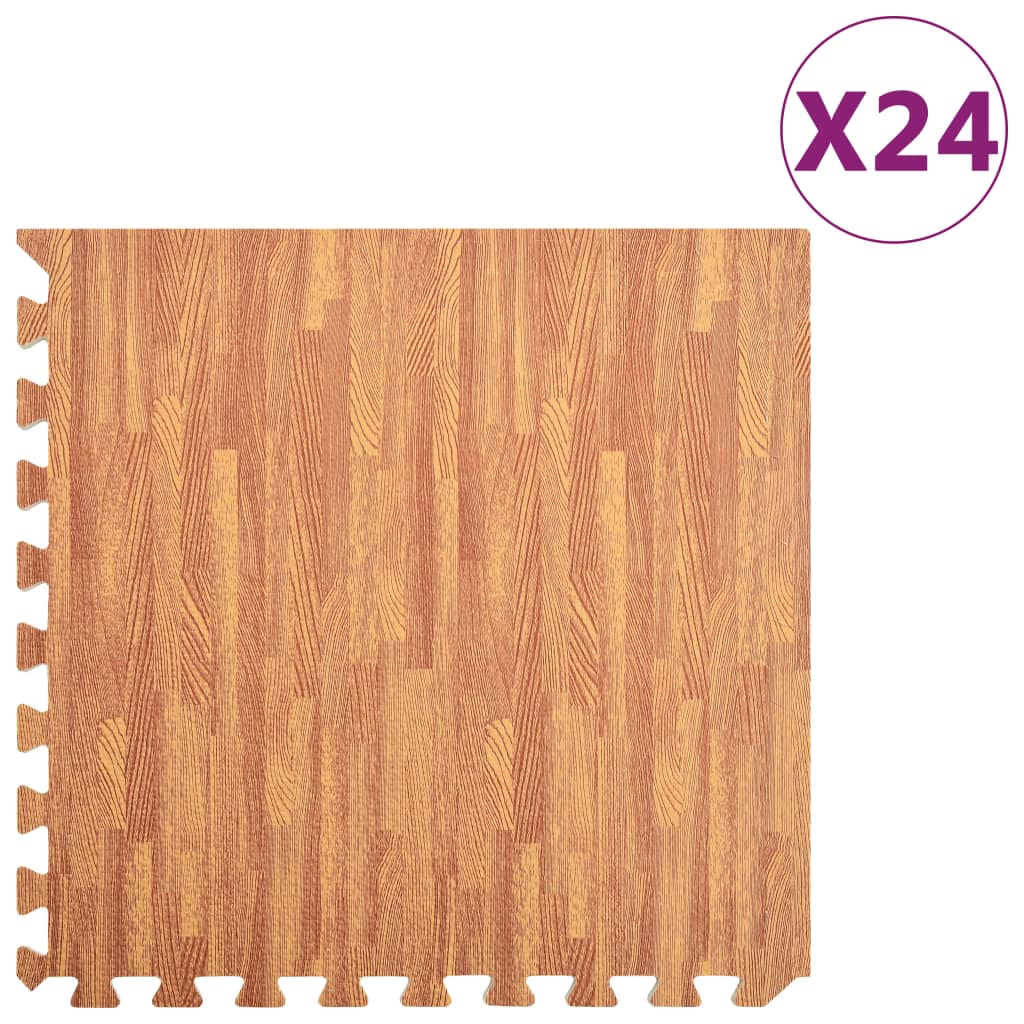   floor mats, 24 pieces, wood grain, 8.64 m², EVA foam