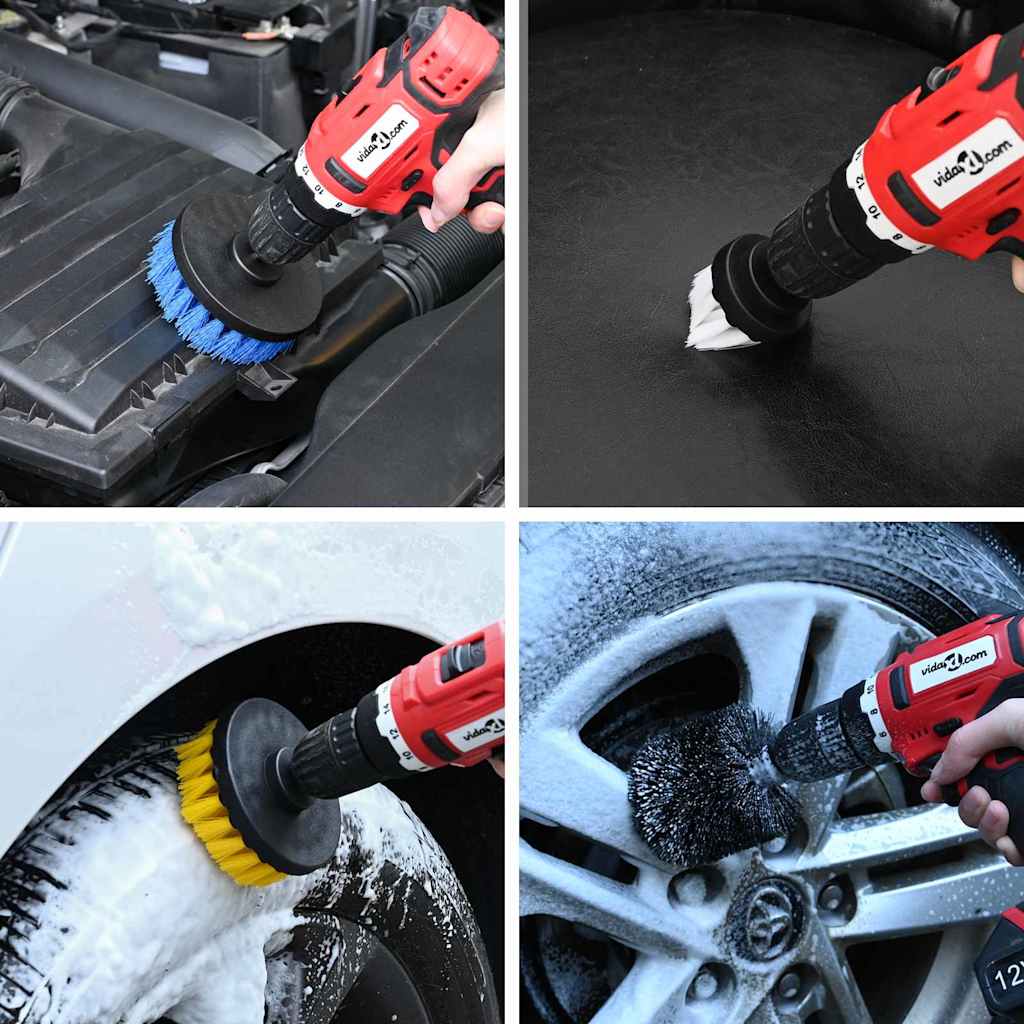 Drill Brush Set 28 Pieces Multicolor and   Car Cleaning Brush Set – 12