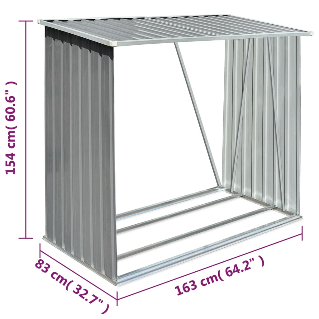   Galvanized Firewood Storage Unit 163 x   Galvanized Firewood Storage Unit