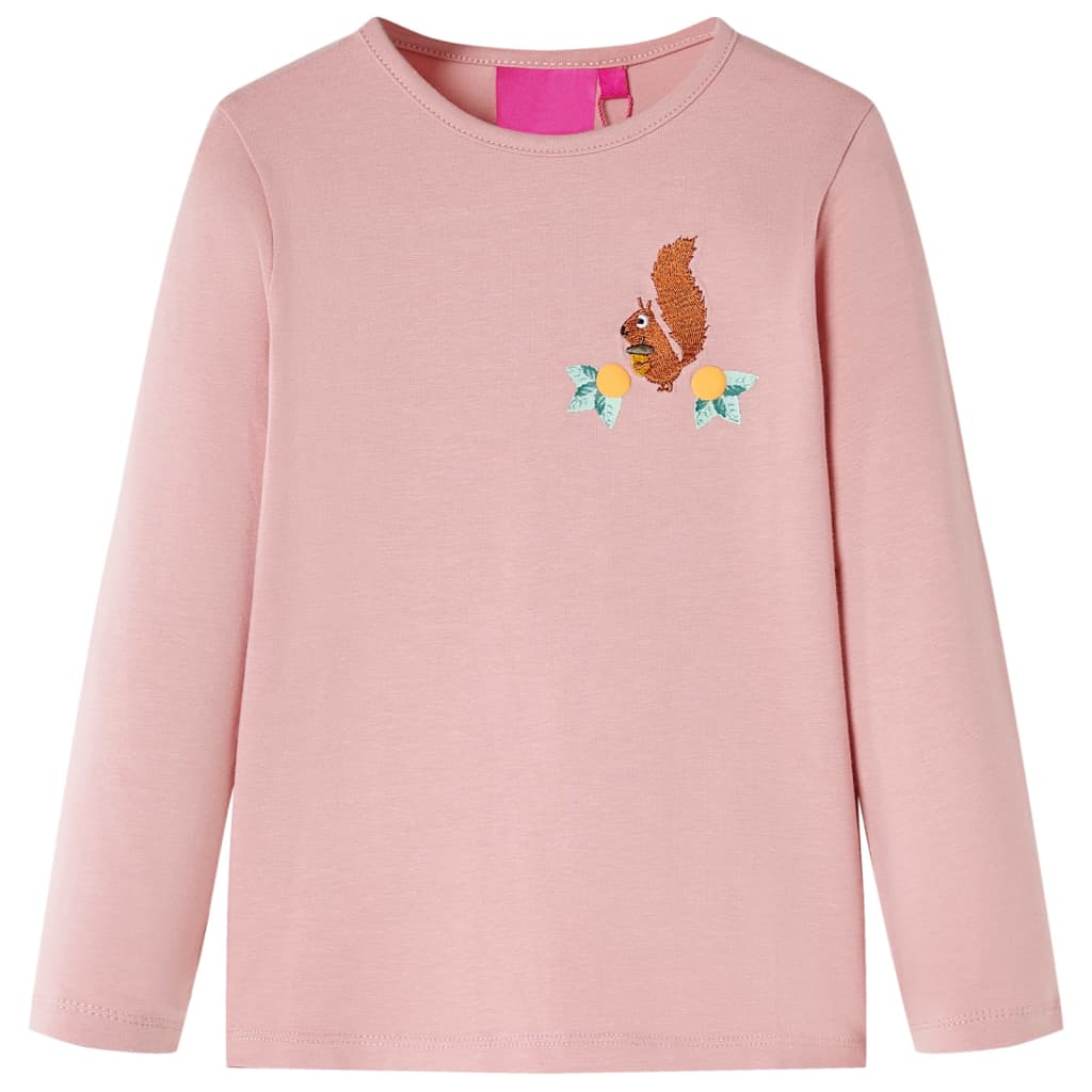 Children's long-sleeved shirt, light pink, size 116; Children's long-sleeved shirt, navy blue, size 104; Children's long-sleeved shirt, navy blue