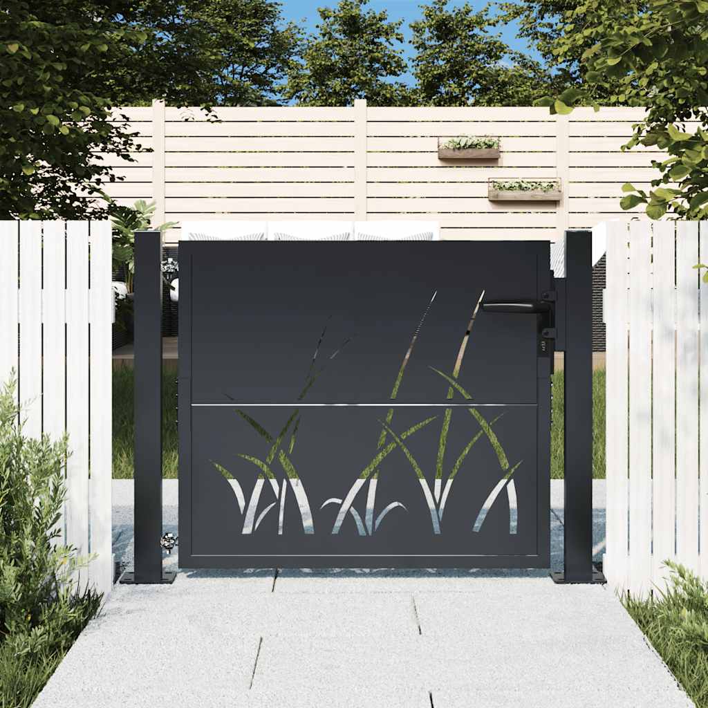   Garden Gate Anthracite Grass Design   Garden Gate Anthracite Grass Design