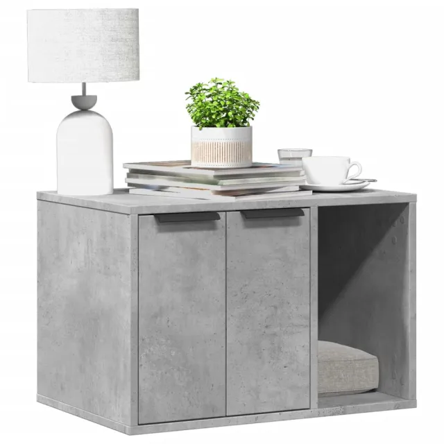 Cat Litter Box 60x Wood Material Cat Litter Box 60x Wood Material Concrete Grey - Shop at LoveMi