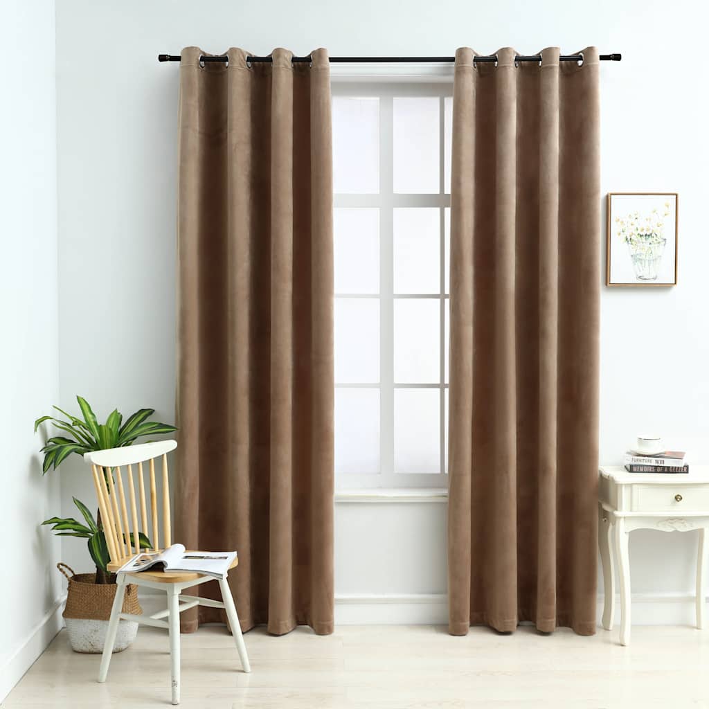 Blackout Curtains With Eyelets, 2 Pieces, Velvet, picture 5 of 7