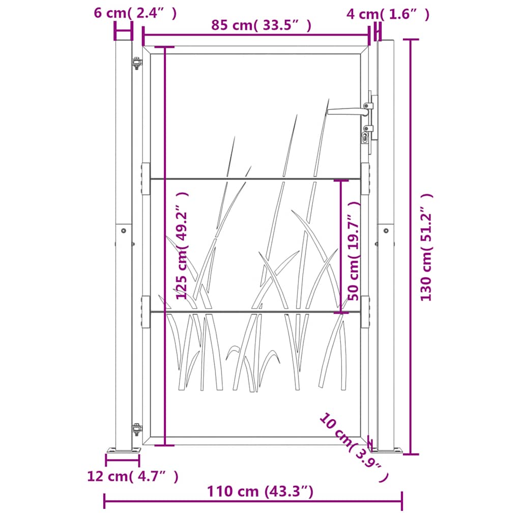 Elegantes Gartentor aus Cortenstahl mit rostbeständiger Oberfläche_voghion.com