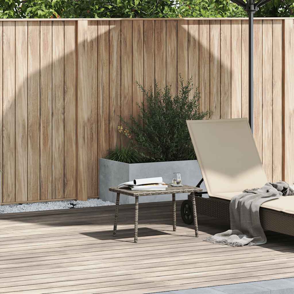 Garden Coffee Table Rectangular 60x Poly Rattan Gray - Shop at LoveMi