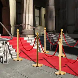 VIP Barrier Stand 3-piece Stainless Steel Golden   VIP
