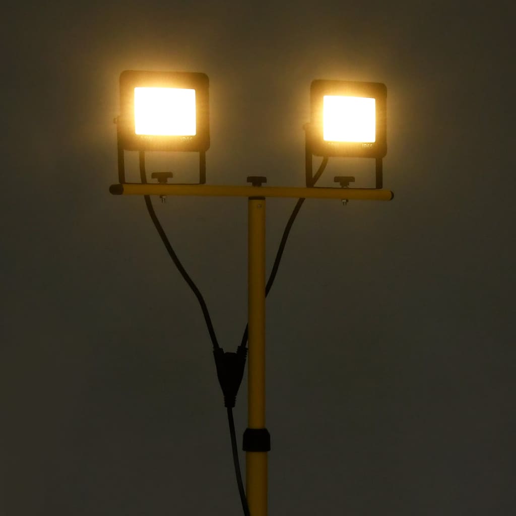   LED floodlight with tripod 2x30 W warm white  