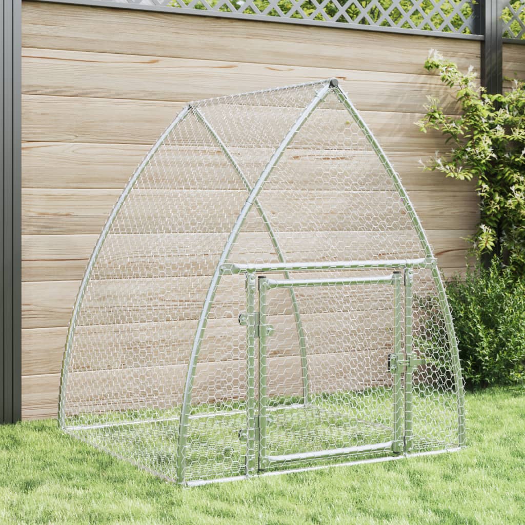 Rabbit Hutch Silver Galvanized Rabbit Hutch Silver 105 X 100 X 120 Cm - Shop at LoveMi