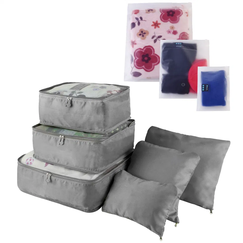 Clothes Storage Bags Water Resistant Travel Luggage Organizer Clothing Packing Cubes Gray - Shop at LoveMi