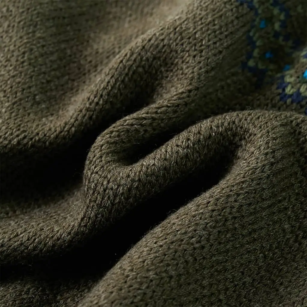 Children's knitted sweater, khaki, size 116