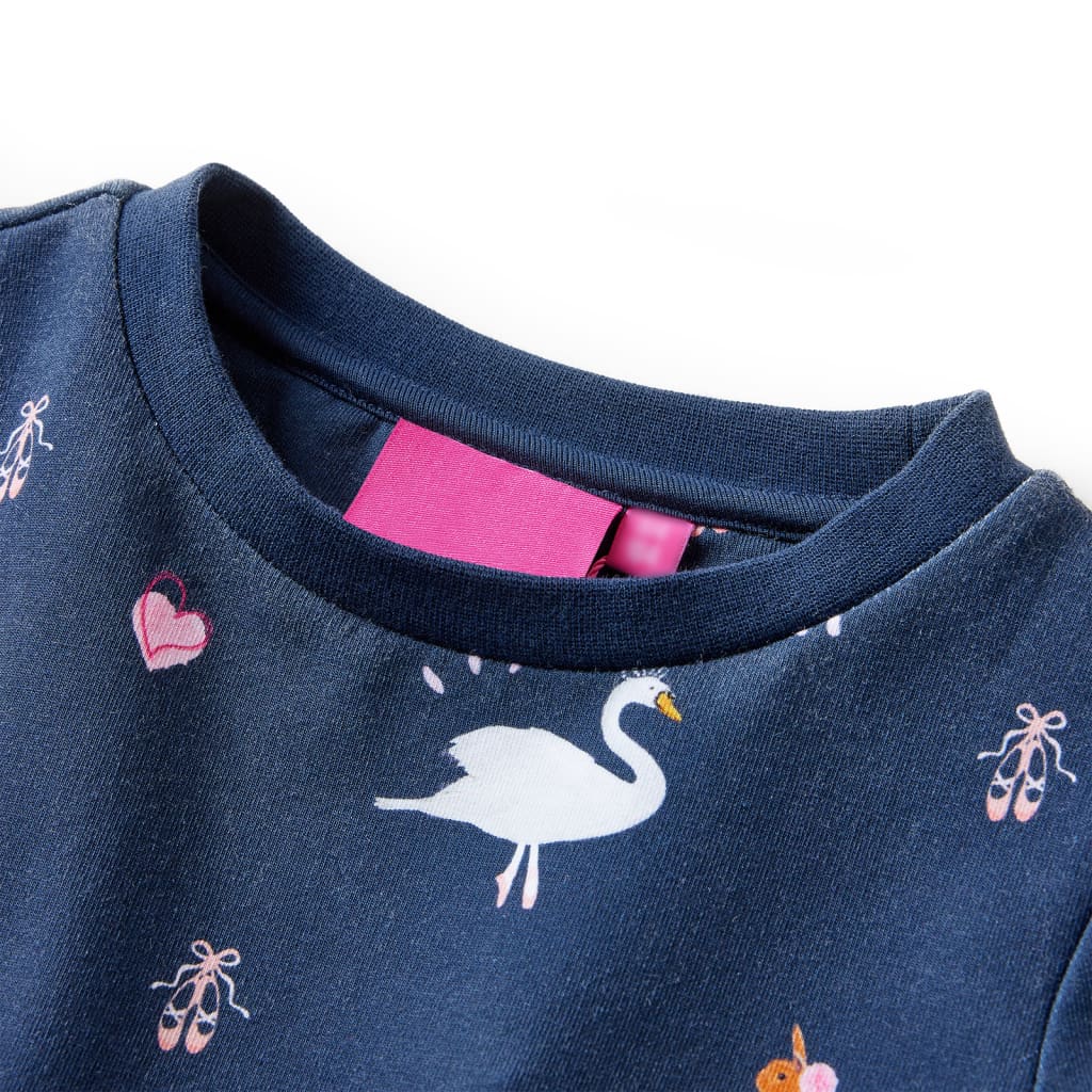 Children's dress with long sleeves, navy blue, size 116