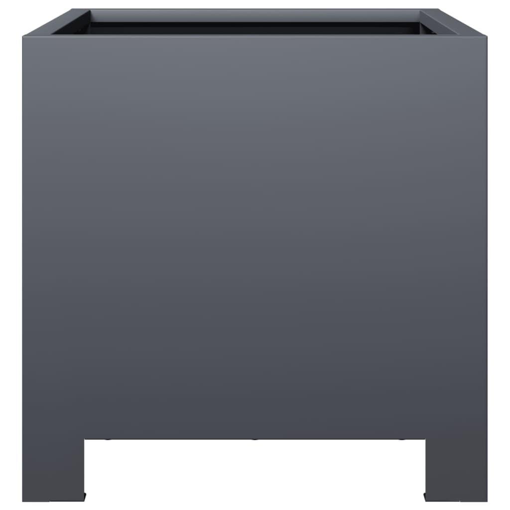 Anthracite Steel Garden Flower Pot Rust Resistant Outdoor Planter_voghion.com