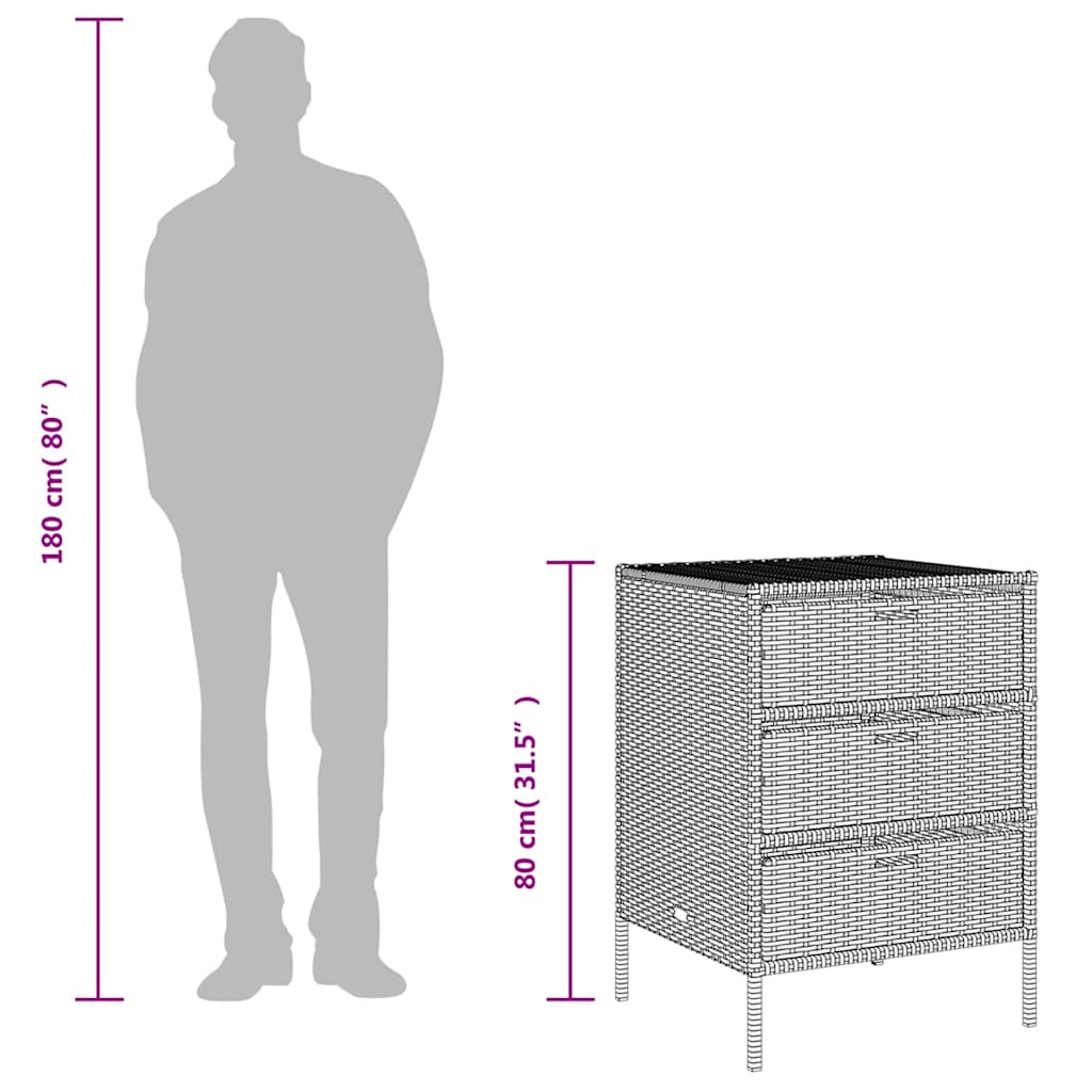 Garden Cabinet 55x Poly Rattan Garden Cabinet 55x Product Image