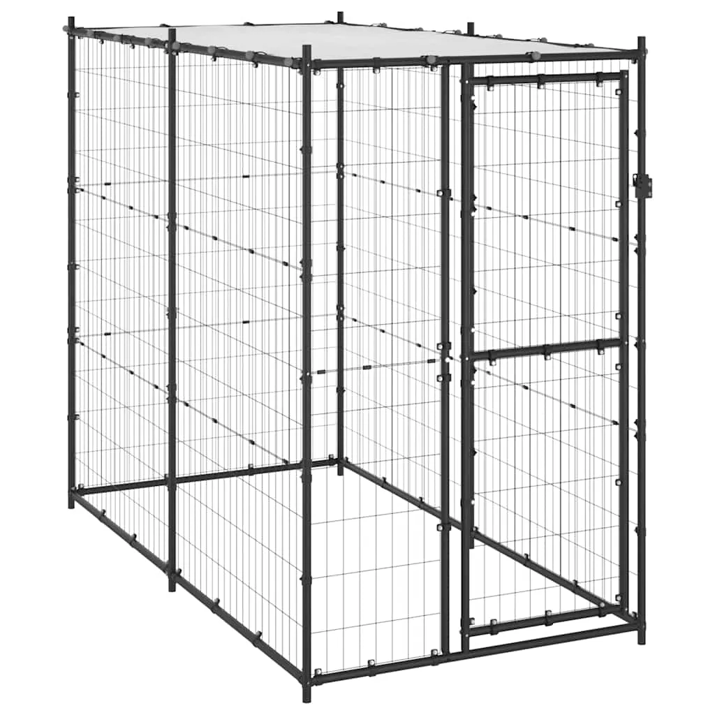 Outdoor Dog Kennel with Roof 110x Outdoor Dog Kennel with - Black And Silver