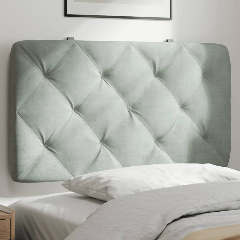 Headboard Cushion 90 cm Velvet Headboard Cushion 90 Light Grey - Shop at LoveMi