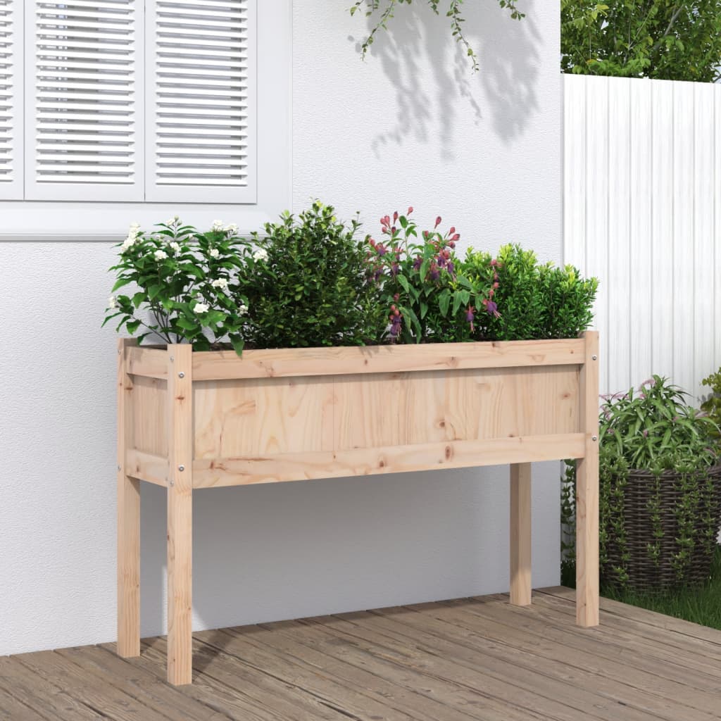   Plant Pot with Feet 110x Solid Pine Wood  