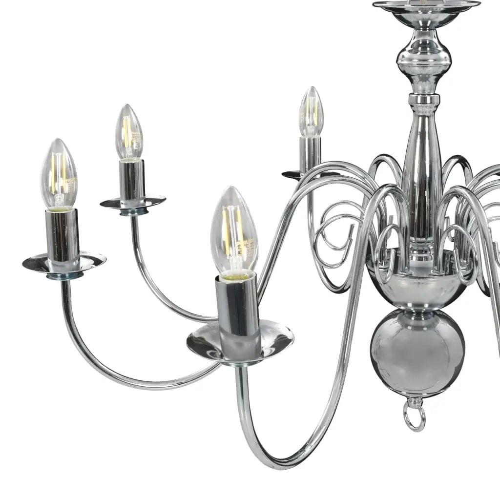Silver Chandelier for 8 x E14 Bulbs