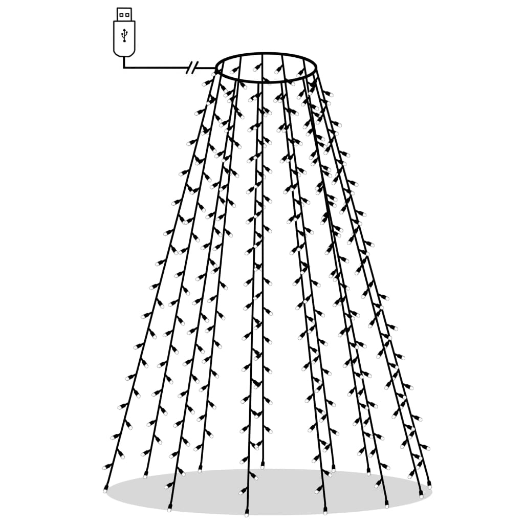   Christmas tree light net with 150 cool white LEDs, 150 cm