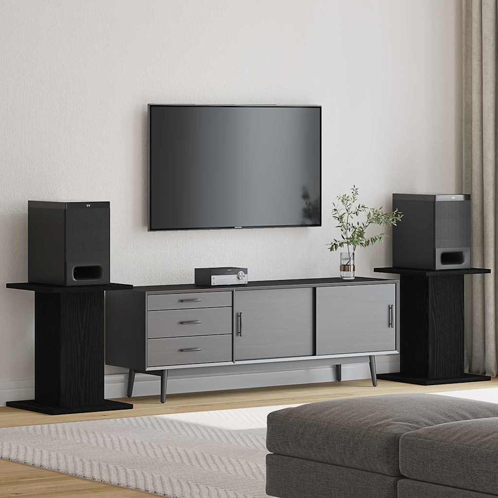 speaker stands, 2 pieces, 30x wood-based material. – 30 x 30 x 40 cm, Black oak look