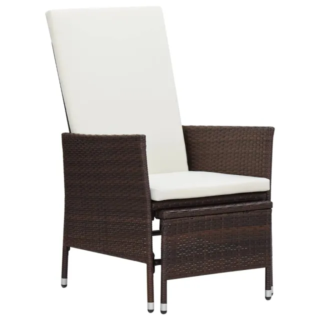 Garden Lounger with Cushions Poly Rattan Garden Lounger Brown - Shop at LoveMi