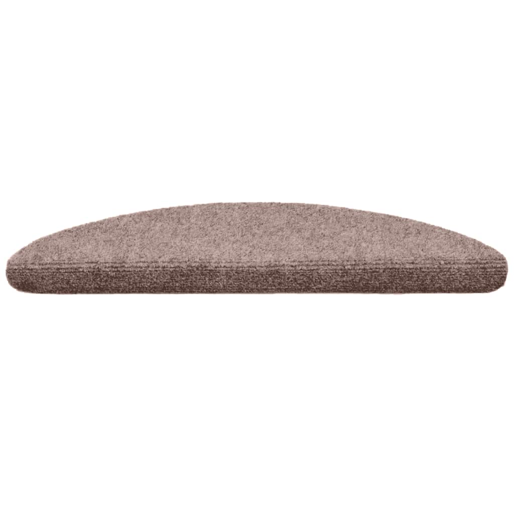   Self-Adhesive Stair Treads, 15 Pieces, 56x Light Brown, Semicircular