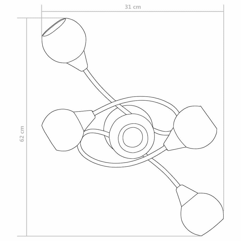 ceiling light with ceramic lampshades for 5 E14 light bulbs