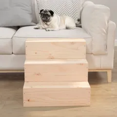 Pet Stairs 40x37, Solid Pine Wood - Nature - View 1