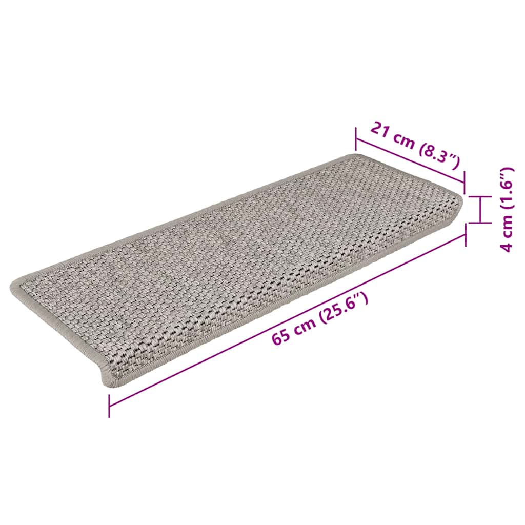   Self-Adhesive Stair Mats, Sisal Look, 15 Pieces, 65x  