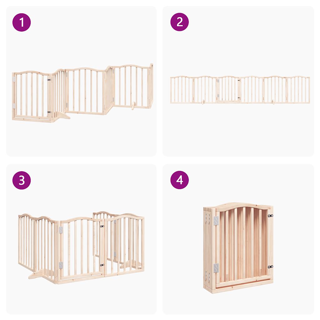   6-piece dog gate with door, foldable, 300 cm