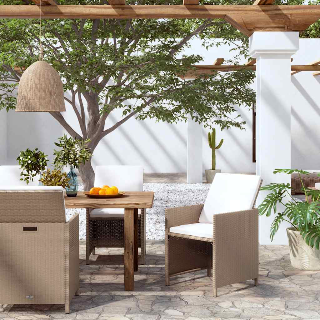 Garden Chairs, , Poly Rattan Beige - Shop at LoveMi