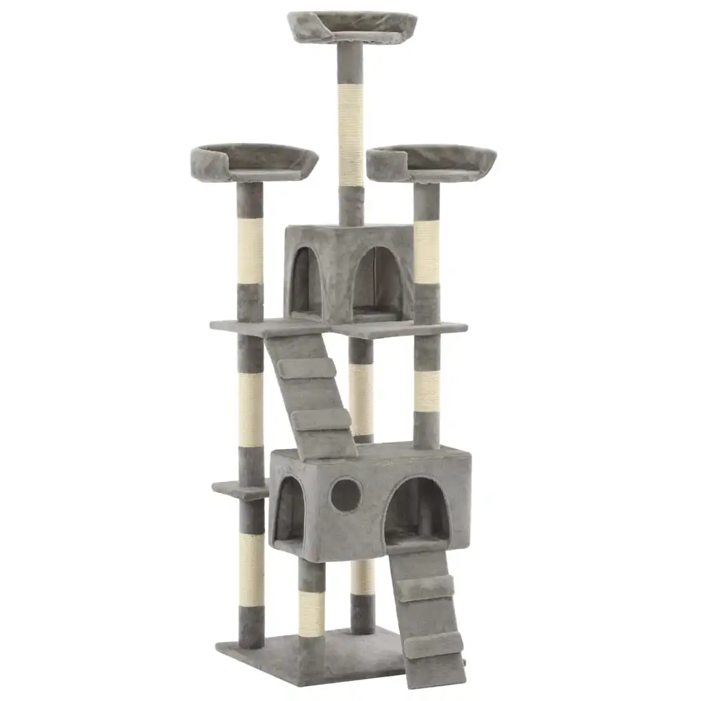 Cat Tree with Sisal Scratching Posts 170 cm Cat Tree - Grey