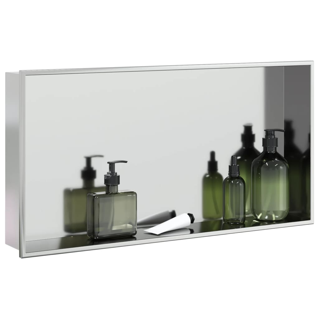   Shower Niche Silver Brushed 62x Stainless Steel   Shower Niche