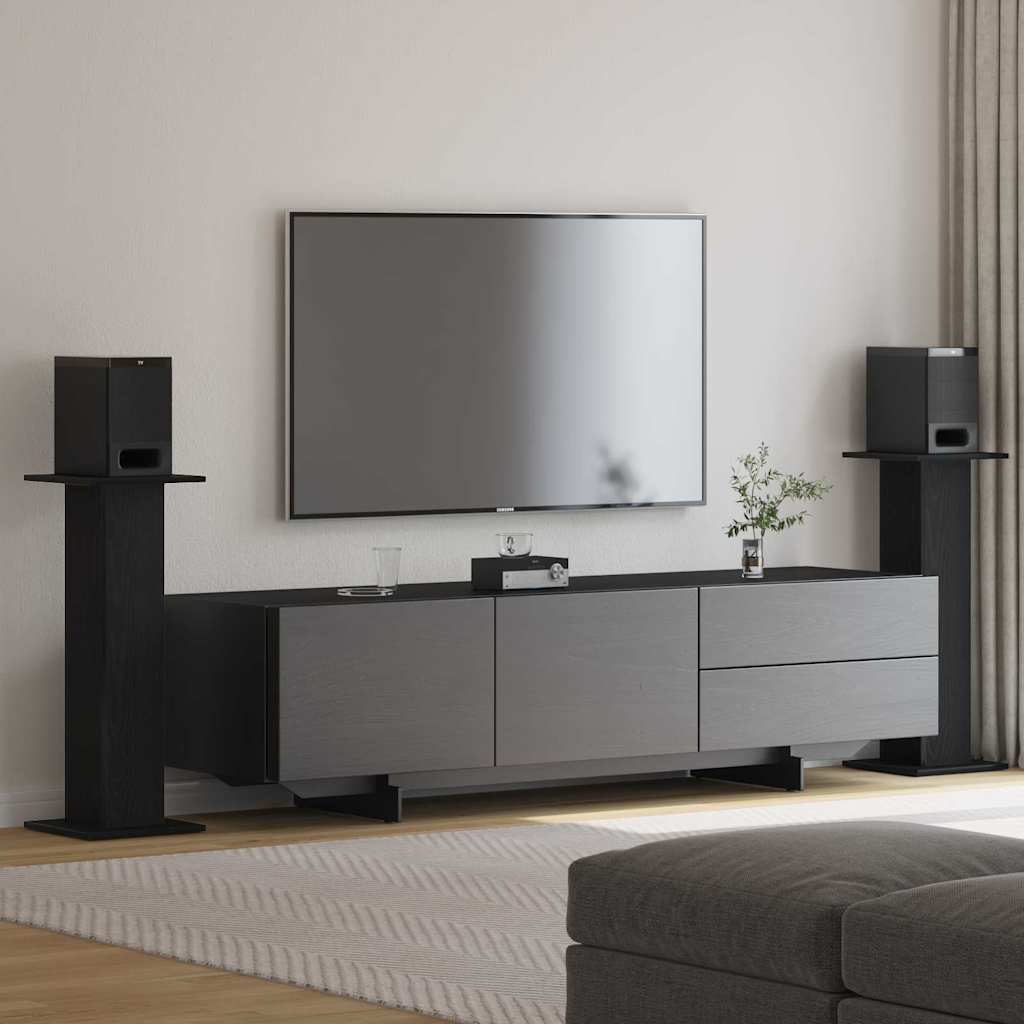 speaker stands, 2 pieces, 30x wood-based material. – 30 x 30 x 80 cm, Black oak look