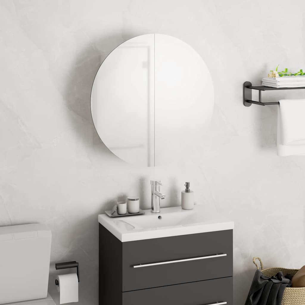   Bathroom Cabinet with Round Mirror & LED 40x40x17.5