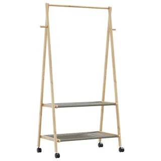 Clothes Rack with Shelves and Wheels 96x45.5x155.5 cm