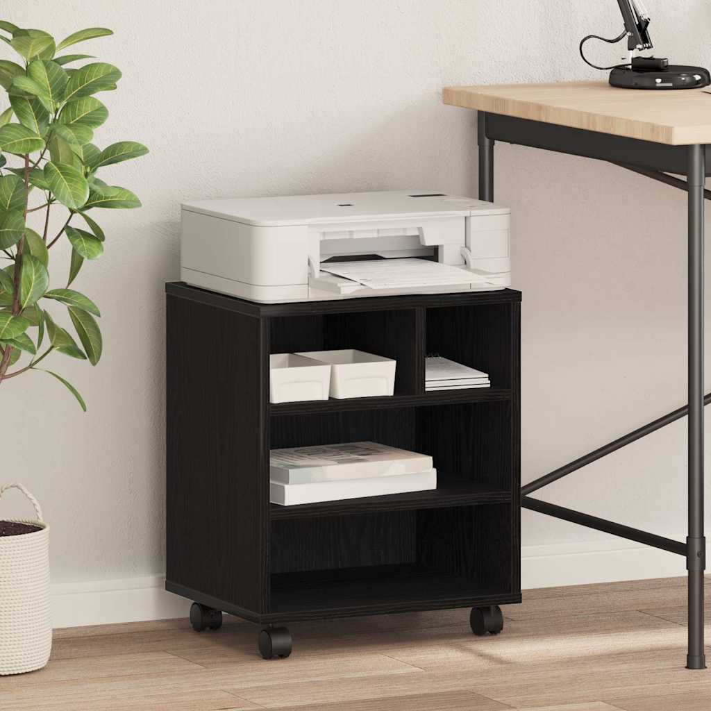 printer stand with wheels 41x   printer stand with – Black oak look