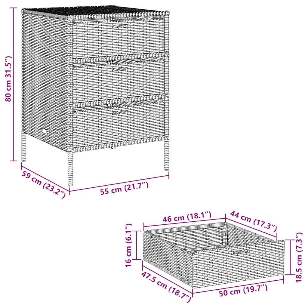Garden Cabinet 55x Poly Rattan Garden Cabinet 55x Product Image