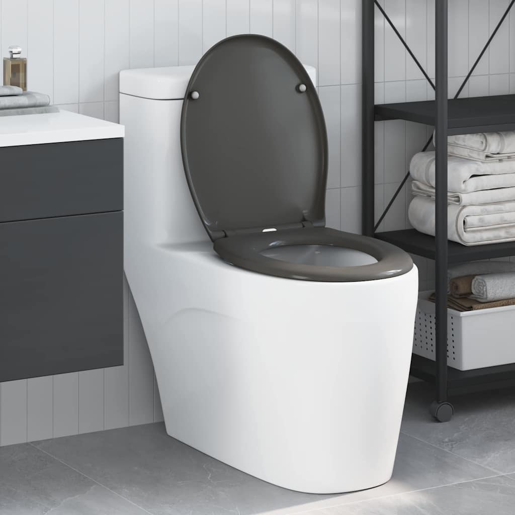   quick-release toilet seat, anthracite, 44.8 x 37.3 x 4.2