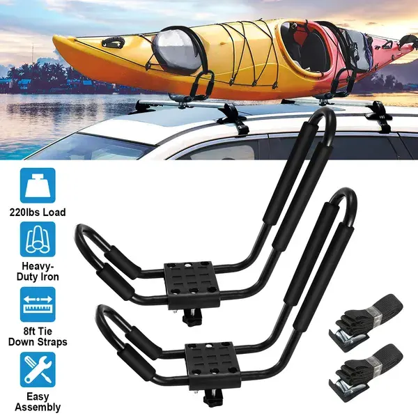 Universal J-Bar Kayak Carrier 220LBS Load Heavy