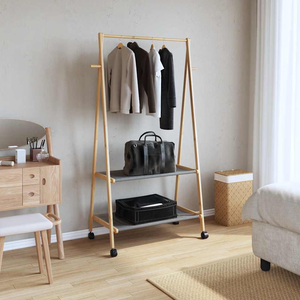   Clothes Rack with Shelves and Wheels 96x45.5x155.5 cm